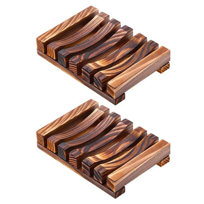 Natural Bamboo Soap Holder Wooden Bathroom Soap Storage Rack Prevent Mildew Soap Draining Box Organizers Bathroom Accessories