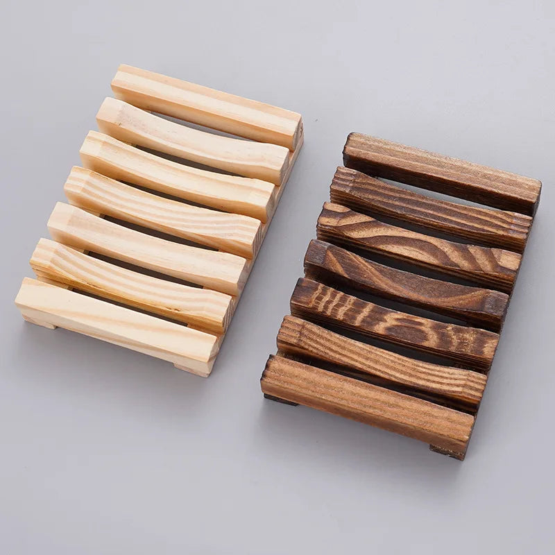 Natural Bamboo Soap Holder Wooden Bathroom Soap Storage Rack Prevent Mildew Soap Draining Box Organizers Bathroom Accessories