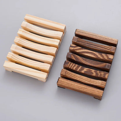 Natural Bamboo Soap Holder Wooden Bathroom Soap Storage Rack Prevent Mildew Soap Draining Box Organizers Bathroom Accessories