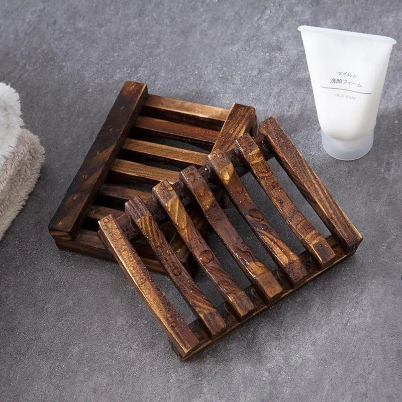 Natural Bamboo Soap Holder Wooden Bathroom Soap Storage Rack Prevent Mildew Soap Draining Box Organizers Bathroom Accessories