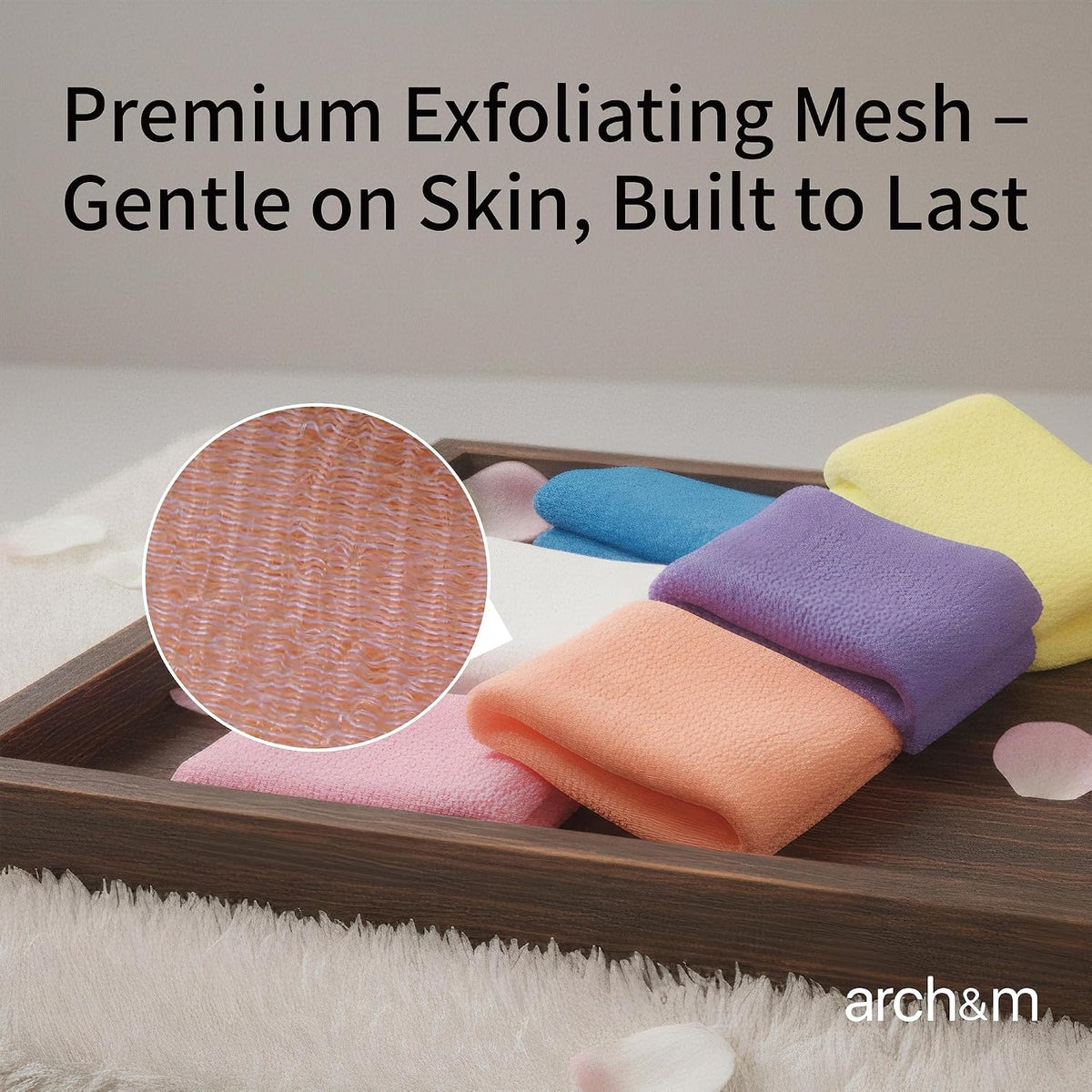 Exfoliating Back Washcloth & Body Scrubber, 3 Pack, 35-Inch