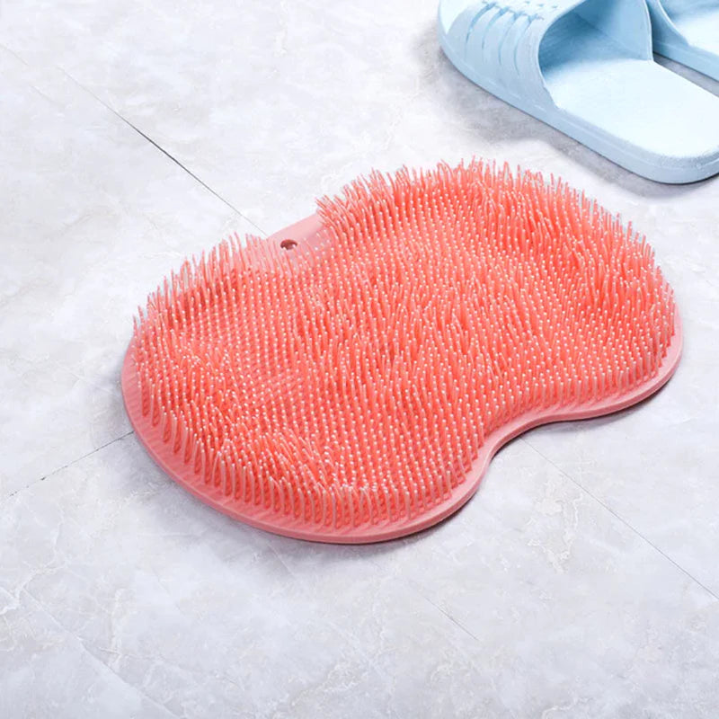 Exfoliating Shower Massage Scraper Bathroom Non-Slip Bath Mat Back Massage Brush Silicone Foot Wash Body Cleaning Bathing Tool