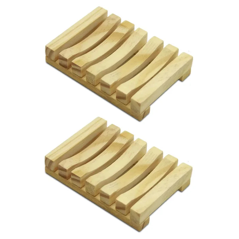 Natural Bamboo Soap Holder Wooden Bathroom Soap Storage Rack Prevent Mildew Soap Draining Box Organizers Bathroom Accessories