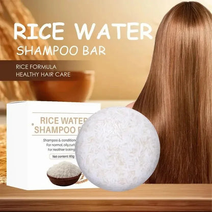 Organic Rice Shampoo Soap Bar Oil Free Conditioning Soap Rice Water Protein Nourishing Anti-Loss Hair Hair Growth Soap Bar