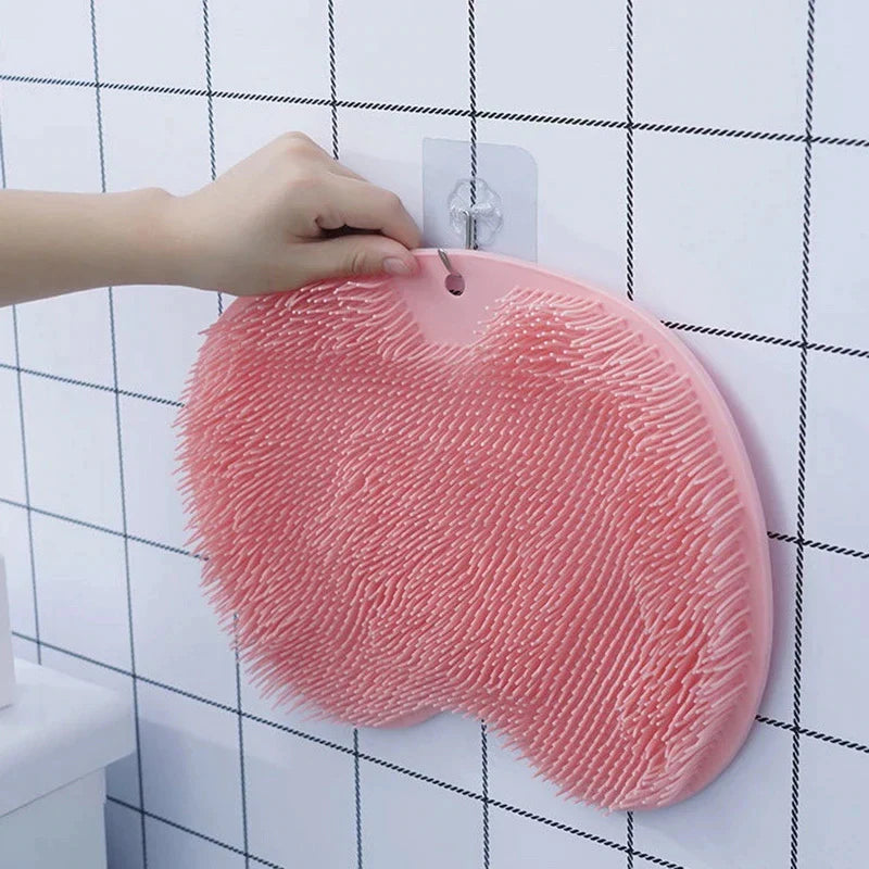 Exfoliating Shower Massage Scraper Bathroom Non-Slip Bath Mat Back Massage Brush Silicone Foot Wash Body Cleaning Bathing Tool