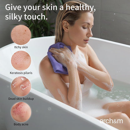 Exfoliating Back Washcloth & Body Scrubber, 3 Pack, 35-Inch
